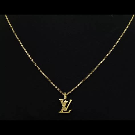 louis vuitton gold letter necklace|Louis Vuitton necklace with diamond.